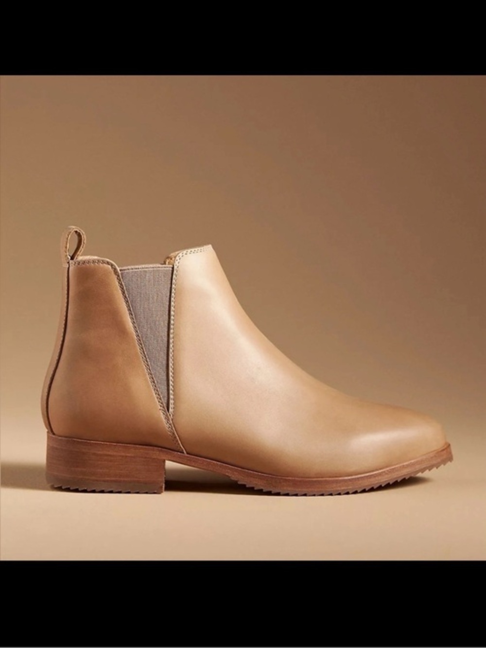 new NISOLO Anthropologie “Eva” Everyday Leather Chelsea Boots Almond Size 7.5
